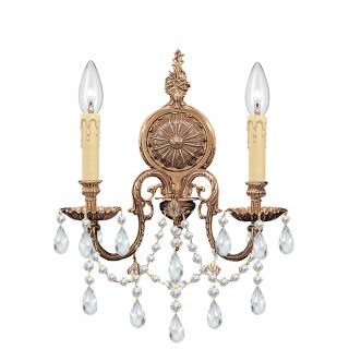 Olde World 2 Light Candle Wall Sconce by Crystorama