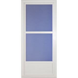 LARSON Tradewinds Selection White Mid View Tempered Glass Aluminum Retractable Screen Storm Door (Common: 36 in x 81 in; Actual: 35.75 in x 79.75 in)