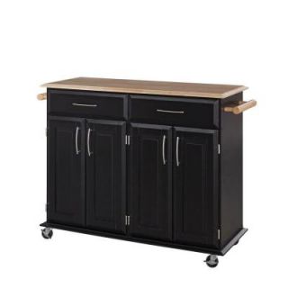 48.25 in. W Dolly Madison Wood Kitchen Cart in Black 4528 95