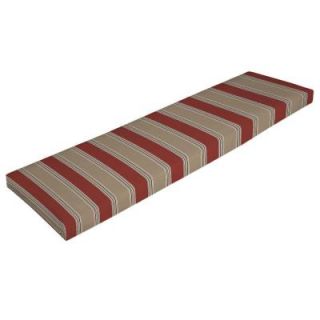 Hampton Bay Chili Stripe Outdoor Bench Cushion DISCONTINUED V547906X 9D1