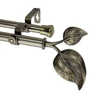 Rod Desyne Metal Double Telescoping Curtain Rod with Ivy Finial, 48   84