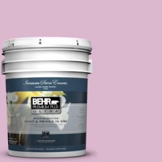 BEHR Premium Plus Ultra 5 gal. #M120 3 Pink Wink Satin Enamel Interior Paint 775005