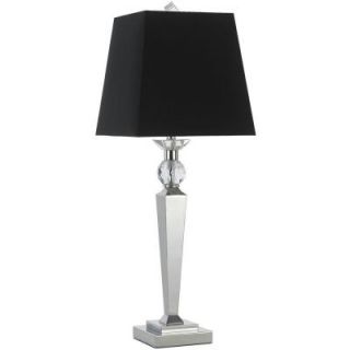 AF Lighting Candice Olson Collection, Clark 33.5 in. Chrome Table Lamp with Black Shade 8407 TL