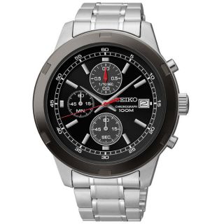 Seiko SKS427 Mens Stainless Steel Chronograph Black Dial Watch