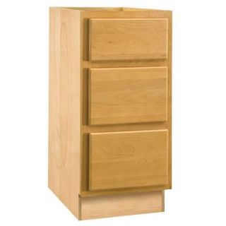 Home Decorators Collection Assembled 18x28.5x21 in. Desk Height Base Cabinet with 3 Drawers in Vista Honey Spice DDR18 VHS