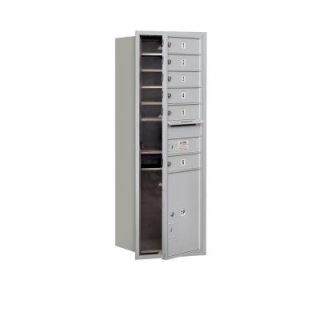 Salsbury Industries 48 in. H x 16 3/4 in. W Aluminum Front Loading 4C Horizontal Mailbox with 6 MB1 Doors/1 PL5 3713S 06AFU