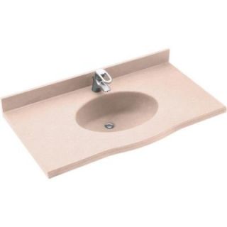 Swanstone Europa 43 in. Solid Surface Vanity Top with Basin in Tahiti Rose DISCONTINUED EV1B2243 052