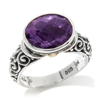 Bali Designs by Robert Manse East/West 4ct Oval Amethyst Sterling Silver Ring w   7848521