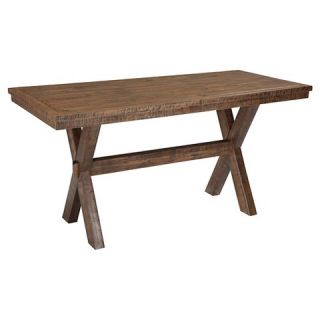 Walnord Rectangular Dining Room Counter Table Wood/Rustic Brown