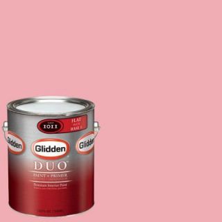 Glidden DUO 1 gal. #GLR14 01F Pink Flamingo Flat Interior Paint with Primer GLR14 01F