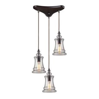 Titan Lighting Menlow Park 3 Light Oiled Bronze Ceiling Mount Pendant TN 10183