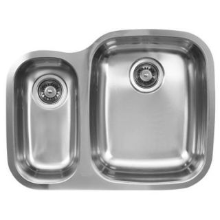 Ukinox D376.70.30.10R 70/30 Double Basin Stainless Steel Undermount Kitchen Sink