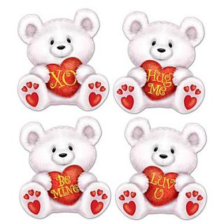 Beistle 5 Mini Valentine Bear Cutouts, 70/Pack