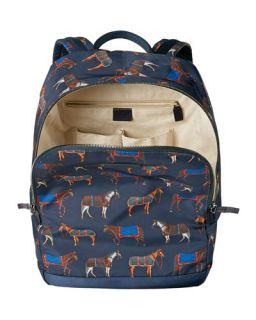 Gucci Horse Print Backpack, Blue/Red