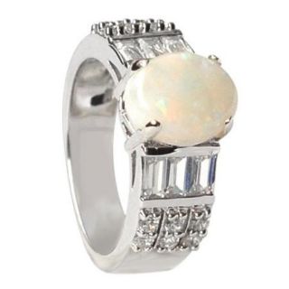 De Buman Sterling Silver Genuine Opal Ring Size 8.5