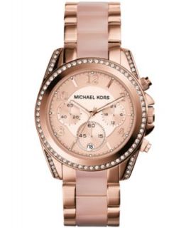 Michael Kors Womens Chronograph Dylan Rose Gold Tone Stainless Steel