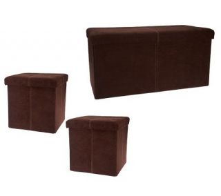Microsuede 30 Folding Storage Bench by FHE —