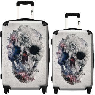 iKase Flower Skull 2 piece Hardside Spinner Luggage Set   17390894