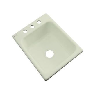 Thermocast Crisfield Drop In Acrylic 17 in. 9 3 Hole Single Bowl Entertainment Sink in Jersey Cream 26306