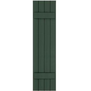 Winworks Wood Composite 15 in. x 61 in. Board & Batten Shutters Pair #656 Rookwood Dark Green 71561656