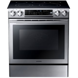 Samsung Smooth Surface 5 Element Slide In Convection Electric Range (Stainless Steel) (Common: 30 in; Actual 29.8 in)