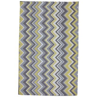 Mohawk Home Ella Zig Zag Rectangular Yellow Transitional Outdoor Tufted Area Rug (Common: 5 ft x 8 ft; Actual: 5 ft x 8 ft)