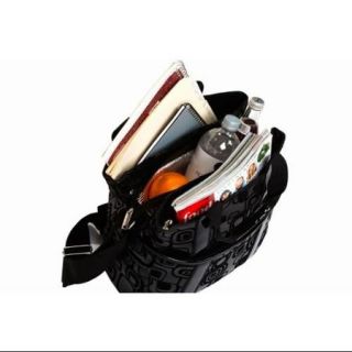 Fashionable Hybrid Tote w/ Sections for Files, a Tablet & Lunch   Graphix Black