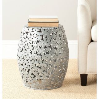Safavieh Steelworks Floral Silver Iron Stool