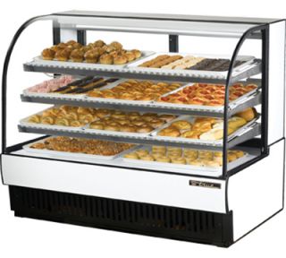 True TCGD 59 59" Full Service Bakery Case w/ Curved Glass   (4) Levels, White, 115v