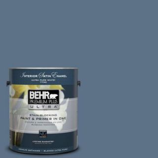 BEHR Premium Plus Ultra 1 gal. #580F 6 Lost Atlantis Satin Enamel Interior Paint 775301