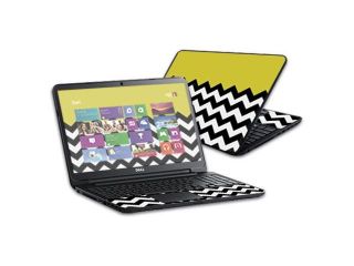 MightySkins Protective Skin Decal Cover for Dell Inspiron 15 i15RV Laptop 15.6" (Released 2013) Sticker Skins Mustard Chevron