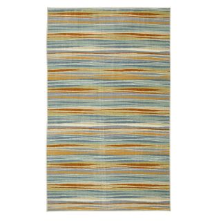 Mohawk Home Confetti Stripes Cream Aqua Rectangular Indoor Tufted Area Rug (Common: 8 x 10; Actual: 96 in W x 120 in L)