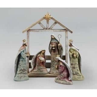 Roman, Inc. 6 Piece Nativity with Stable Figurine Set