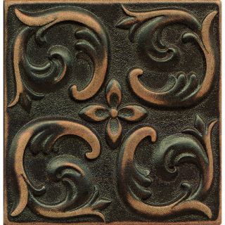 Bedrosians Ambiance Insert Wave 4 x 4 Resin Tile in Venetian Bronze