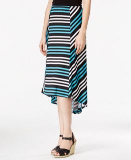 NY Collection Petite Hi Low Striped Skirt   Skirts   Women