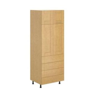 Eurostyle 30x83.5x24.5 in. Milano 4 Drawer Pantry Cabinet in Maple Melamine and Door in Clear Varnish HD30844D.M.MILAN