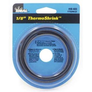 IDEAL 46 603 Shrink Tubing, 0.146 In ID, Bl, 6 In, PK 5