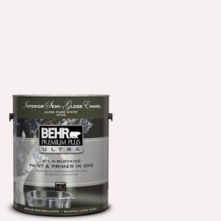 BEHR Premium Plus Ultra 1 gal. #W B 610 Soft Breeze Semi Gloss Enamel Interior Paint 375001