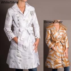 Samuel Dong Womens Abstract Trench Coat  ™ Shopping   Top