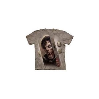 The Mountain Brown 100% Cotton Zombie At The Door Graphic T Shirt (Size 4XL) NEW