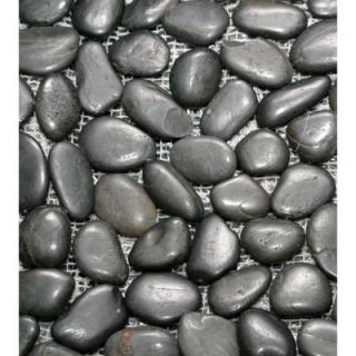 Islander Black Onyx 12 in. x 12 in. Natural Pebble Stone Floor and Wall Tile (10 sq. ft. / case) 20 1 BLK