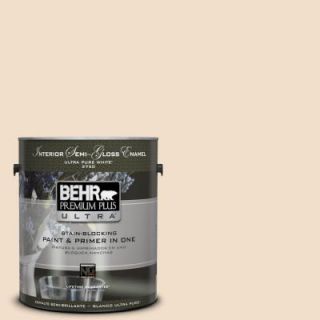 BEHR Premium Plus Ultra 1 gal. #OR W2 So Much Fawn Semi Gloss Enamel Interior Paint 375001