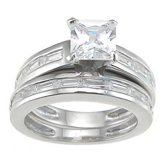 Plutus Partners .925 Sterling Silver Princess Cut Cubic Zirconia