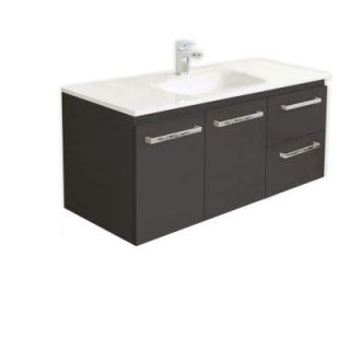 Architectural Designer Products Diana Collection Twin 1200S 47 1/4 in. Vanity in Espresso with Poly Marble Vanity Top in White DISCONTINUED UDTW1200WHSES