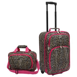 Traveler by Travelers Choice Pink Leopard 2 piece Carry on