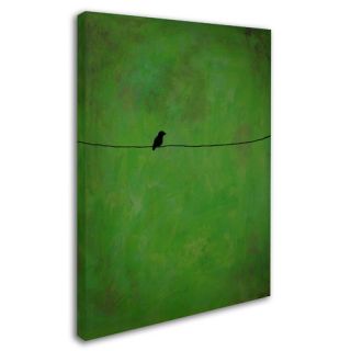 Trademark Fine Art Lone Bird Green by Nicole Dietz Painting Print on
