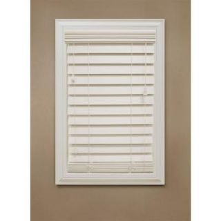 Home Decorators Collection Cut to Width Ivory 2 1/2 in. Premium Faux Wood Blind   31 in. W x 64 in. L (Actual Size 30.5 in. W x 64 in. L) 10793478077496