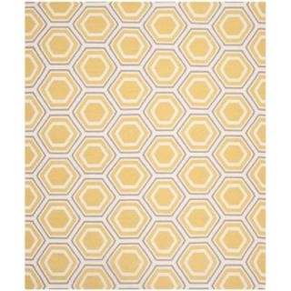 Safavieh Dhurries Ivory/Yellow 8 ft. x 10 ft. Area Rug DHU202A 8