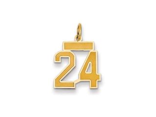 The Jersey Small Jersey Style Number 24 Pendant in 14K Yellow Gold