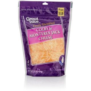 Great Value Finely Shredded Colby & Monterey Jack Cheese, 16 oz